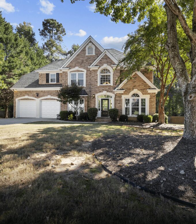 A front yard of the property